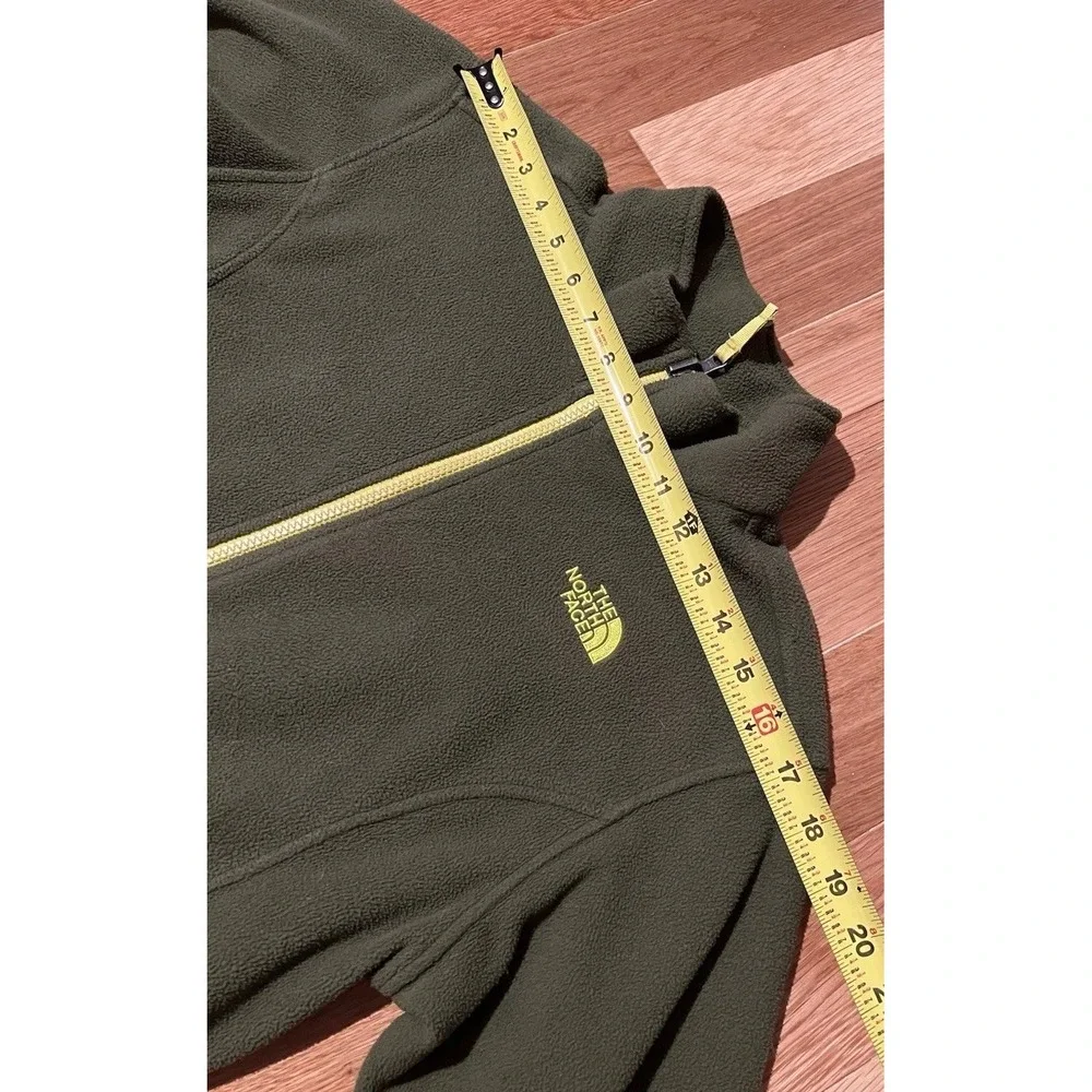 North Face Fleece Jacket Boys X-Large 18/20 Green Full Zip Pockets